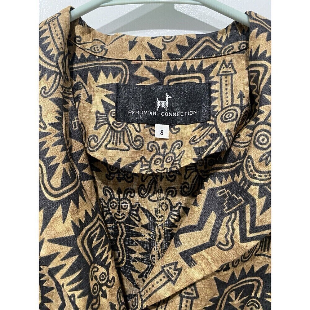 PERUVIAN CONNECTION Tribal Button Front Pima Cott… - image 4